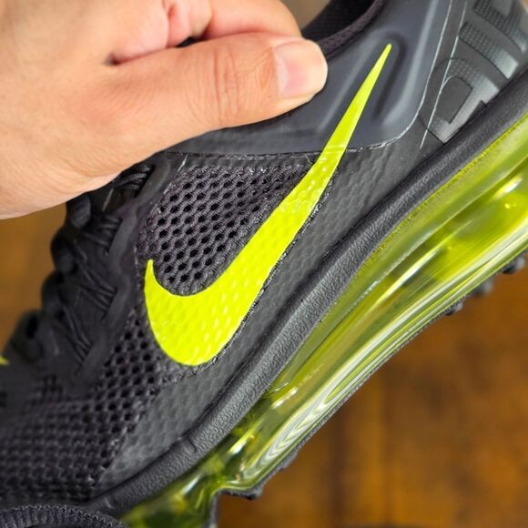 Nike Air Max 2013 Black Anthracite Cyber Green Volt 555426-004 Women's 7 New LE - Picture 13 of 15